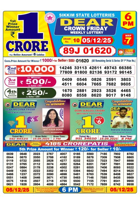 Dear Lottery Result Today 6PM Sikkim State 05/12/2025 Declared img 20251205 wa0021.jpg