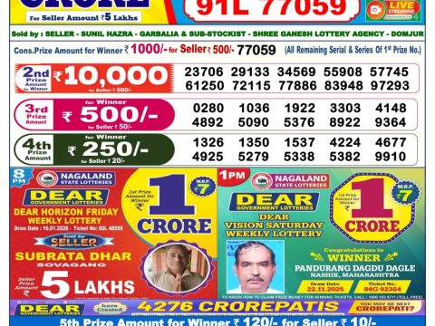 আজকের डিয়ার লটারি সংবাদ 6 PM Result West Bengal 17-01-2026